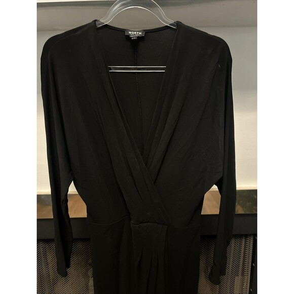 Women’s Worth New York Black  Long Sleeve Faux Wrap Dress Size Small - Picture 2 of 5